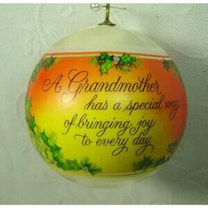 VINTAGE HALLMARK ORNAMENT-GRANDMOTHER SATIN BALL FROM 1978-NO BOX